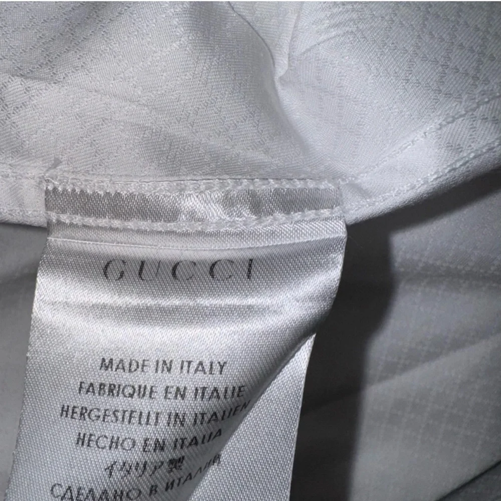 Gucci Textured White Dress Shirt 38/15